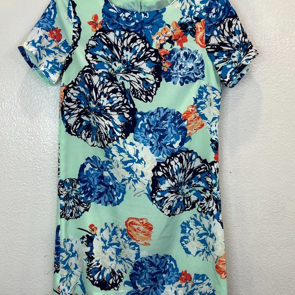 J. Crew Floral Gallery Shift Dress in Mint Green Size 0 - Picture 4 of 7